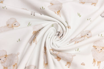 Jersey mit Schafen, weiß, Fräulein von Julie, FVJ-4287, 0,5 m